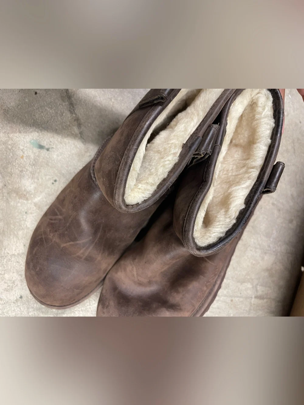 UGG Men's Brown Leather Shearling Ankle Boots
